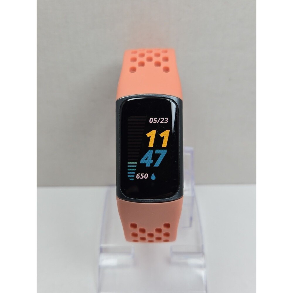 Fitbit Charge 5 FB423 Coral Fitness Tracker GPS Heart Monitor Watch IP68 - Read